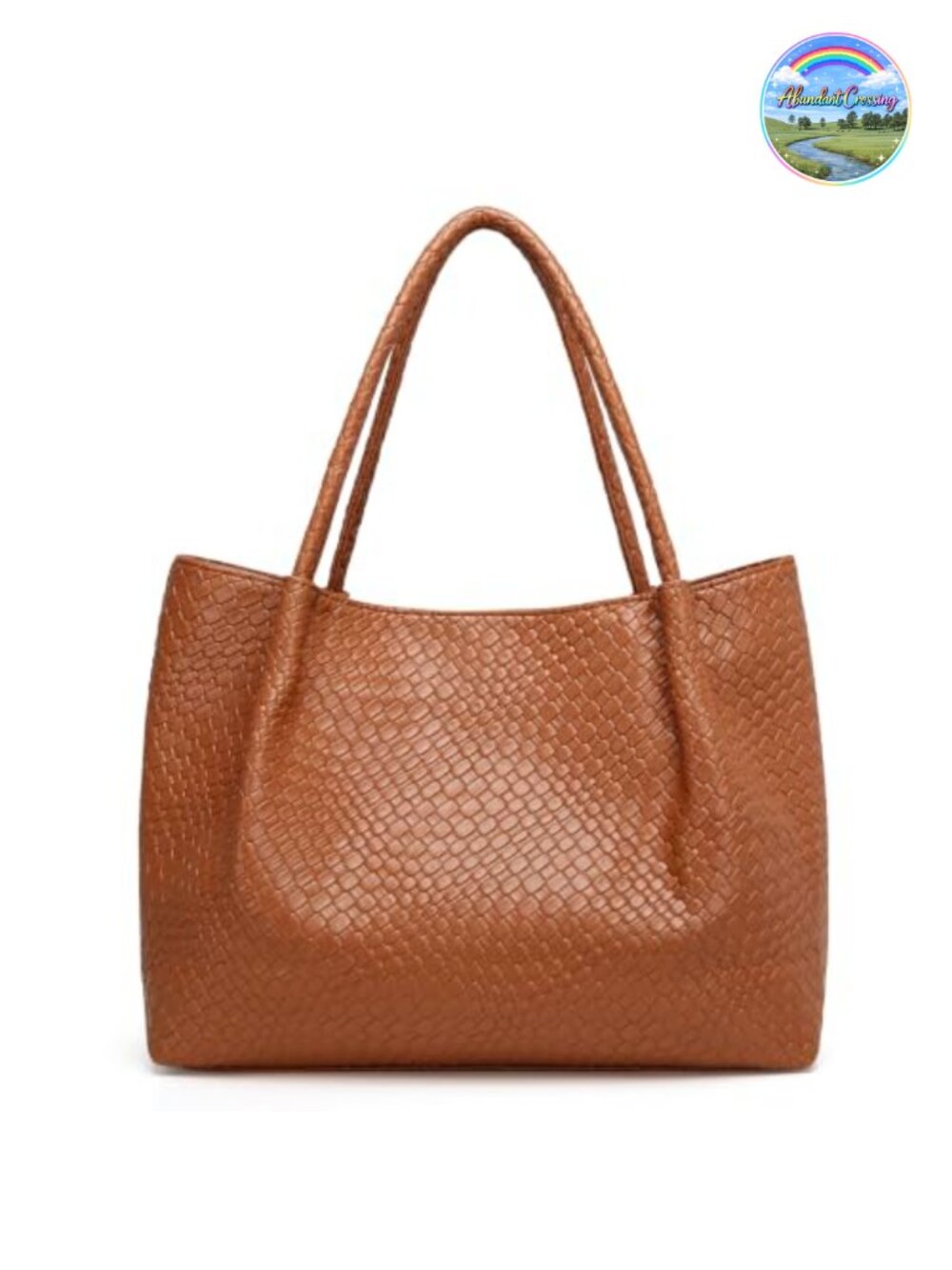 Vegan Leather Tote Bag Large Capacity Shoulder Purse Travel Work Laptop